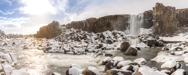 Wodospad Oxararfoss w dolinie pingvellir — Zdjęcie stockowe