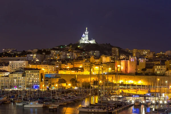 Marseille ve Francii v noci — Stock fotografie