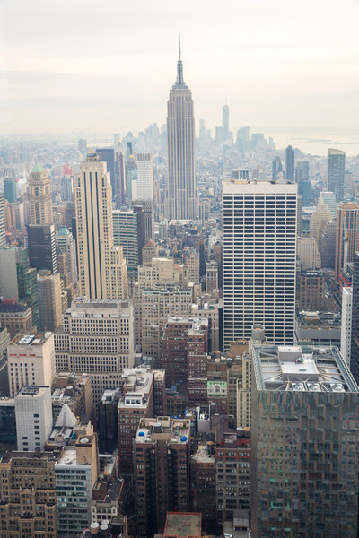 New York City skyline with urban skyscrapers, USA.