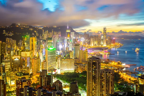 Linha do horizonte da cidade de Hong Kong — Fotografia de Stock