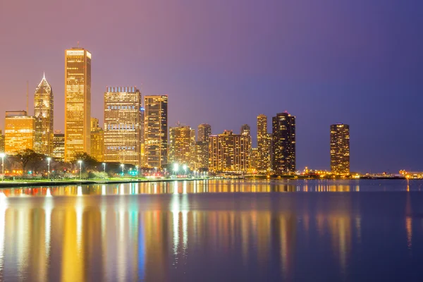 Chicago centro al tramonto — Foto Stock