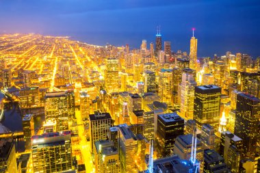 Hava chicago şehir dusk