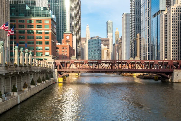 Chicago río del centro — Foto de Stock