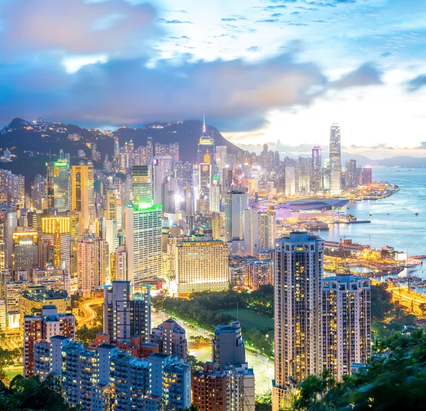 Hong Kong Şehri ufuk çizgisi — Stok fotoğraf