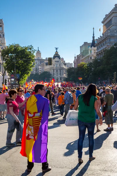 Protesters in Madrid Spain — Stock Photo, Image