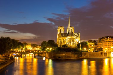 Notre Dame Katedrali Paris dusk