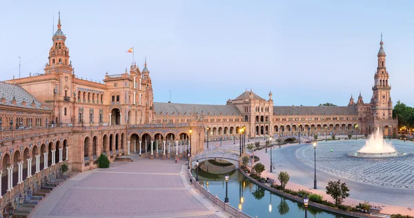 Plaza Espana Sevilla Spanje panorama — Stockfoto