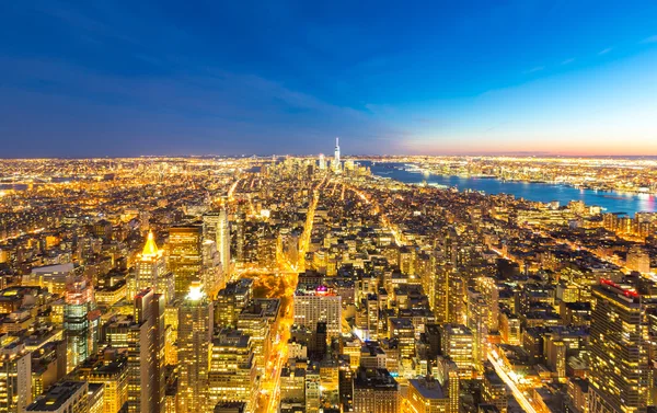 NYC Manhattan Downtown atardecer — Foto de Stock