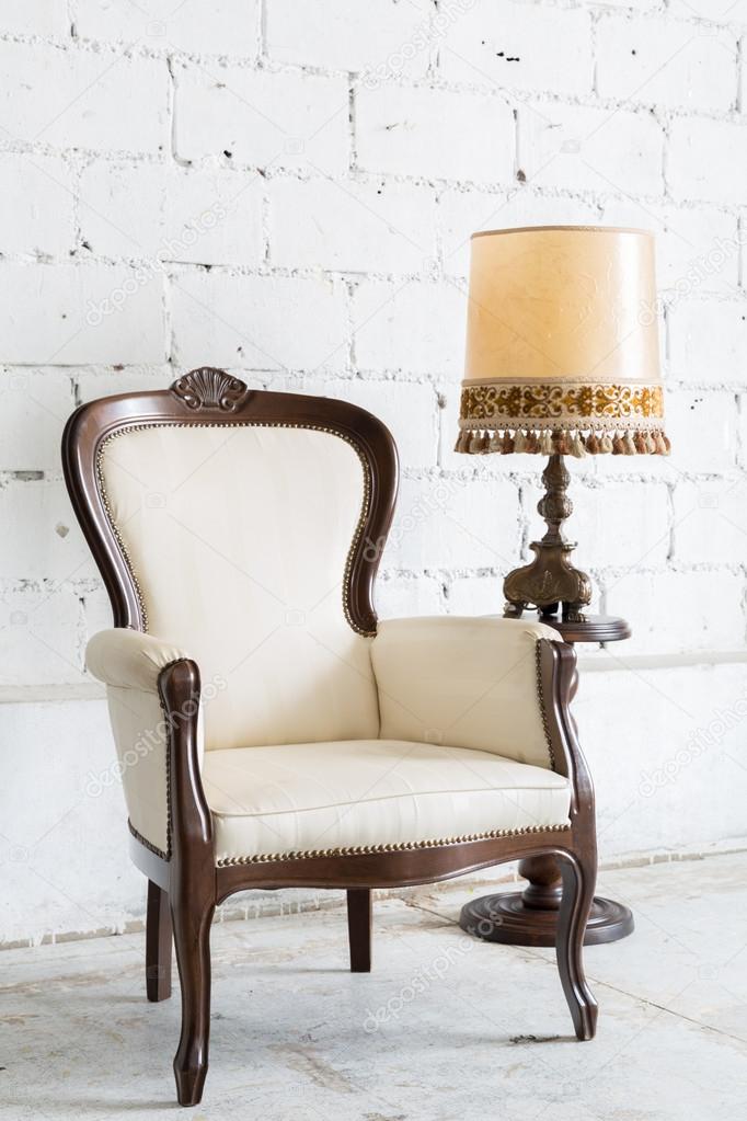 White Retro Chair with Lamp