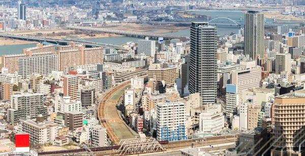 Aerial view of Osaka city — Stock Photo, Image
