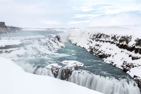 Gulfoss waterval in IJsland op Winter — Stockfoto