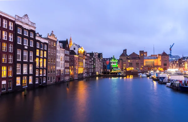 Amsterdam city at dusk — Stock Photo, Image