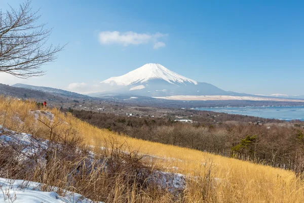 Monte Fuji al lago Yamanaka in inverno — Foto Stock