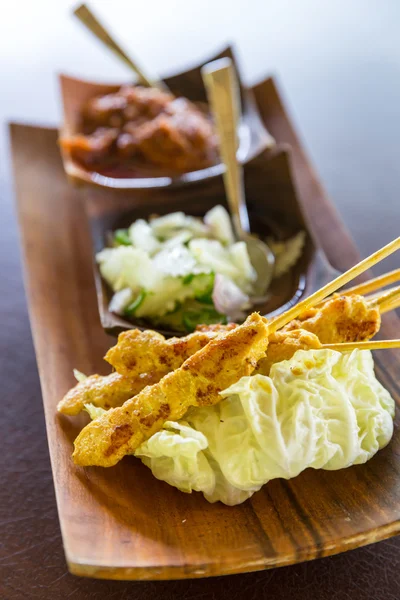Chicken Satay in plate — Stockfoto