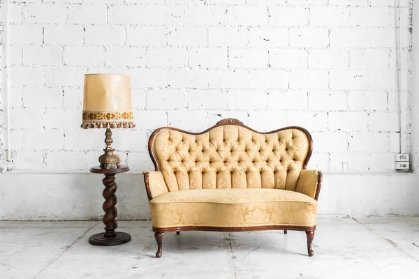 Brown sofa with lamp Royalty Free Stock Photos