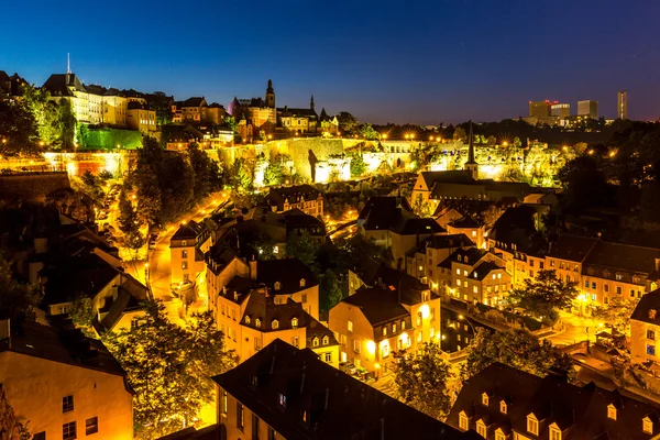 Luxemburg Stadt in der Abenddämmerung — Stockfoto