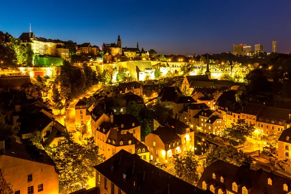 Luxembourg City at dusk — Stock Photo, Image