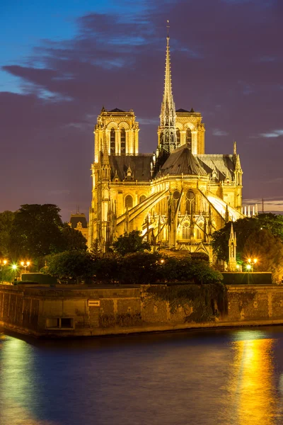 Notre Dame Cathedral Paris at dusk — Stock Photo, Image