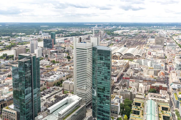 Вид с воздуха на Франкфурт в Германии — стоковое фото