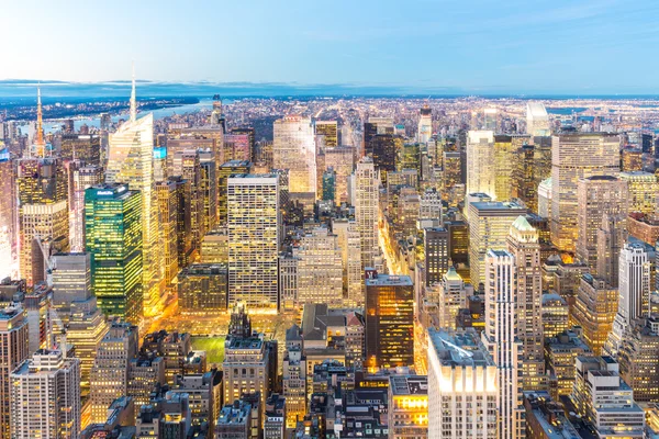 Letecký pohled na New york city — Stock fotografie
