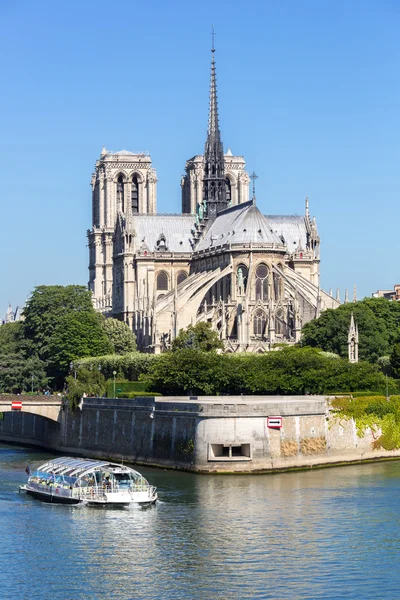 Cattedrale Notre Dame Parigi con crociera — Foto Stock
