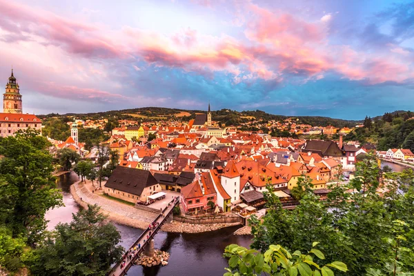 Cesky Krumlov ciudad en República Checa — Foto de Stock