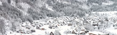 Kış Shirakawago manzara