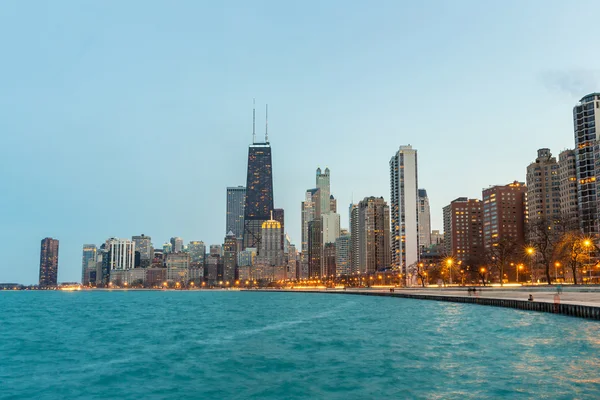 Chicago weergave in de schemering — Stockfoto