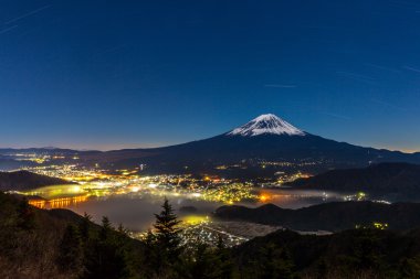 Geceleri Fuji Dağı
