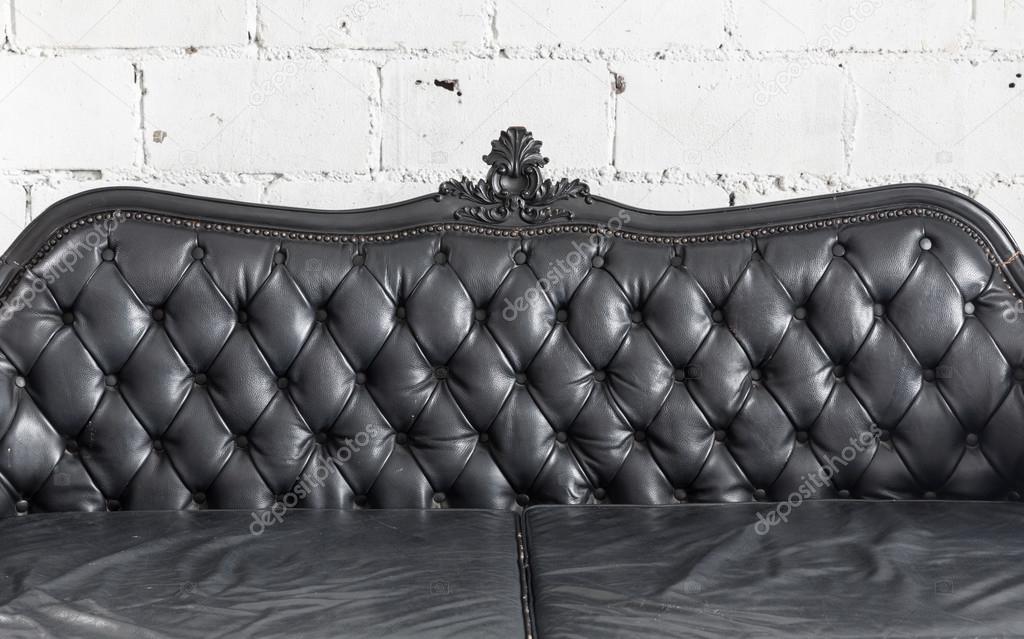 black leather sofa