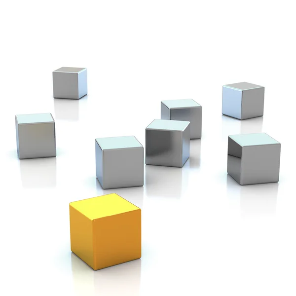 3D рендеринг абстрактного кубического — стоковое фото