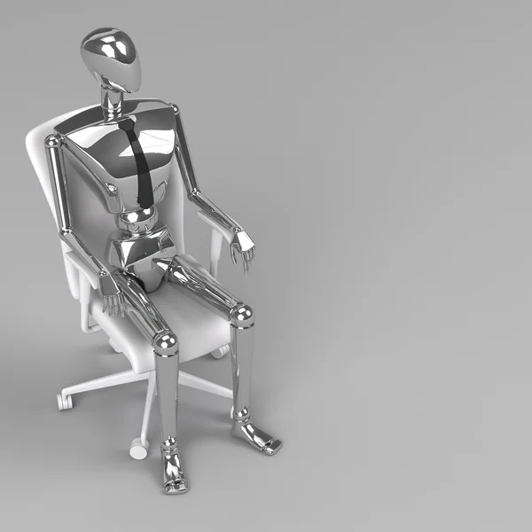 Zakenman pop zit op stoel — Stockfoto