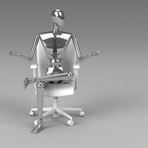 Businessman doll is sitting on chair — Stock Photo, Image