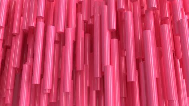 Geometrik şekillerin 3 boyutlu pembe arkaplanı