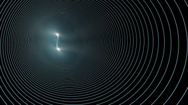 Boşluktaki satırlardan üç boyutlu soyut şekiller oluştur