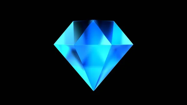 Renderizzare Diamante Blu Nello Spazio — Foto Stock