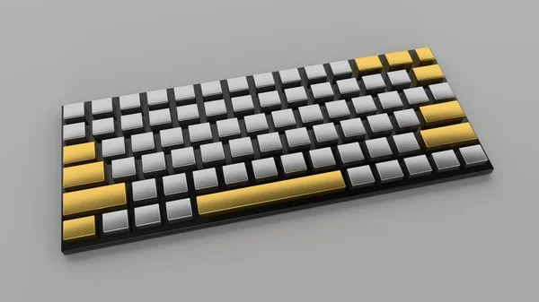 Render Tastatur Aus Schwarzem Gold — Stockfoto