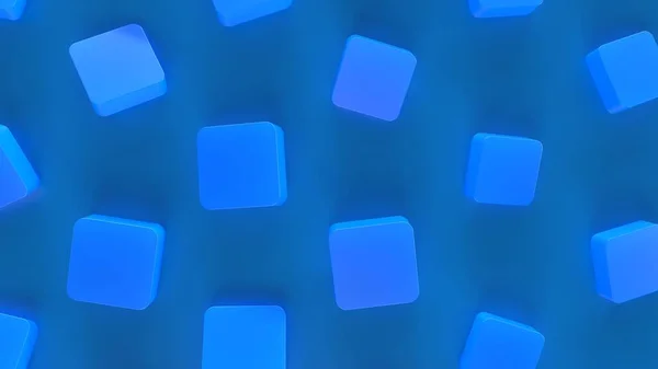 Renderizar Patrón Fondo Azul Cubos — Foto de Stock