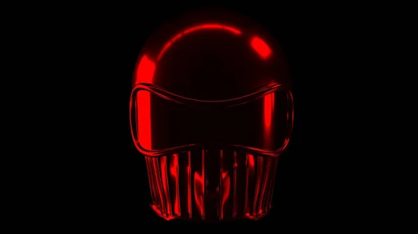 Koyu kırmızı ışıkta 3D metal maskeli miğfer