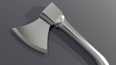 3 boyutlu çelik baltayı yere dök