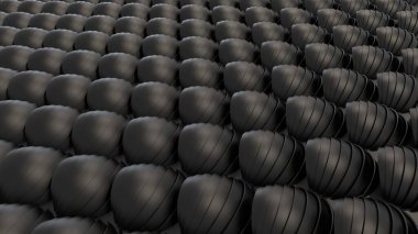 Siyah şekillerin deseni 3d oluşturma