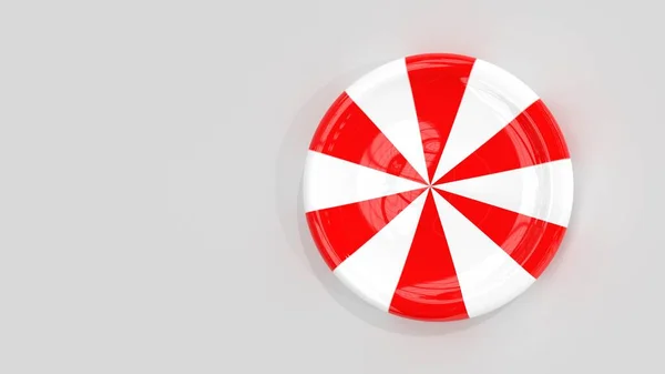 3D şekerleme lolipop beyaz kırmızı renkte