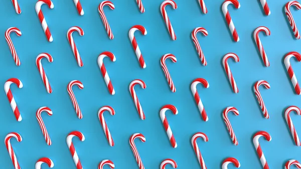 Mavi arka planda 3D noel şekerlemeleri çizimi