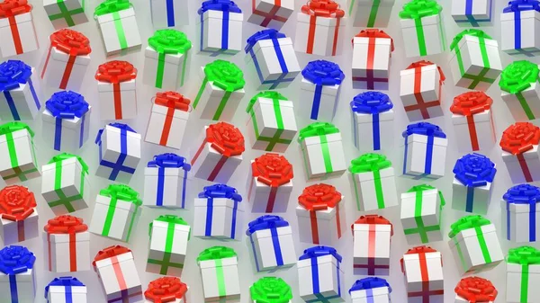 3D renkte hediye kutusu deseni mavi ve yeşil