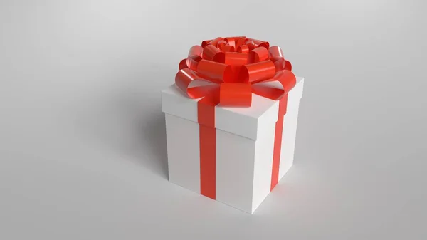 弓ギフトボックスクリスマス新年の3Dレンダリング — ストック写真