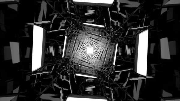 Візуалізація Дзеркального Спірального Тунелю Темний — стокове фото