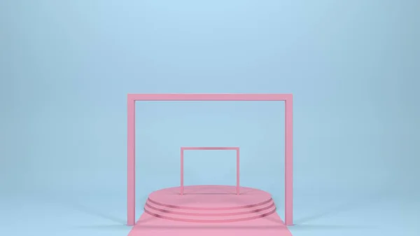 Mavi arkaplanda 3D pembe kaideyi oluştur