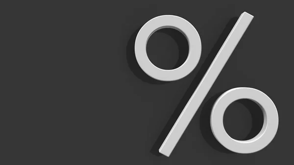 Percent Sign Gray Background — Stock Photo, Image