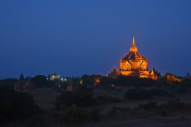 pagoda bagan, myanmar içinde gece sahne