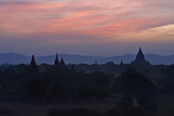 Pagodas Bagan Atardecer — Foto de Stock